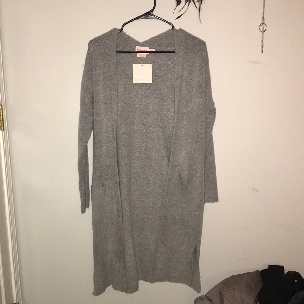 Long grey cardigan